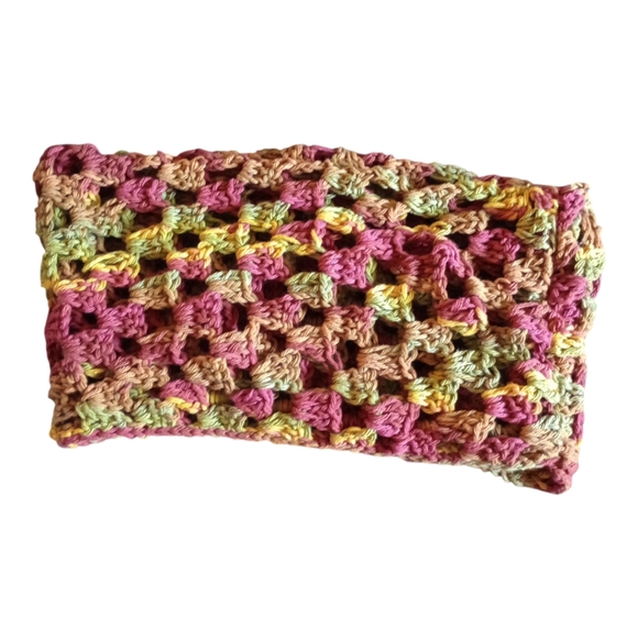 Loop Scarf, Rust | Sage | Tan, Crocheted, Pre-owned - Picture 6 of 8